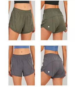 LL Femmes Yoga Tenues Short de course doublé taille moyenne avec poche zippée Gym Dames Vêtements de sport décontractés pour les filles Exercice Fitne2190866