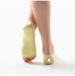 LL Mujeres Yoga Calcetines Antideslizante Vendaje Deportes Señoras Niñas Dedos de los pies Calcetines de ballet Calcetín de baile Zapatillas