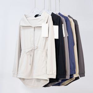 Cabalde de chaqueta de cintura alta para mujeres Collar giratriz de collar con chaqueta de yoga atuendo de ropa deportiva Ejercicio de tren de manga larga Tops 036