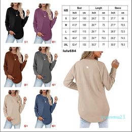 LL-YDPF55 Vrouwen Yoga Outfits Zomer Lange Mouwen Meisjes Running Sport Losse T-shirts Volwassen Sportkleding Gym Oefening Fitness