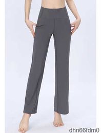 LL Yoga Pantaloni svasati Pantaloni lunghi da donna a vita alta Slim Fit Pantaloni a zampa d'elefante Mostra gambe Fitness Tinta unita CK620 LL127 IBWU