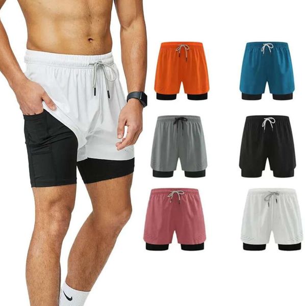 LL Yoga Man Pants Designer Gym Sports Shorts 4XL Grande doublure intérieure double couche avec poches Short de course à séchage rapide Pantalon court de basket-ball décontracté pour hommes 055