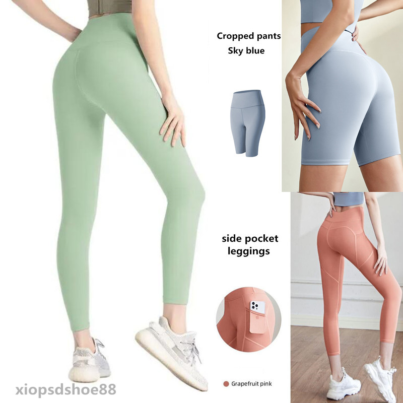 2024 Spodnie jogi wyrównaj legginsy kobiety szorty przycięte spodnie stroje damskie sporty spodnie damskie ćwiczenia fitness noszenie dziewcząt bieganie legginsy gym szczupły ubrania jogi