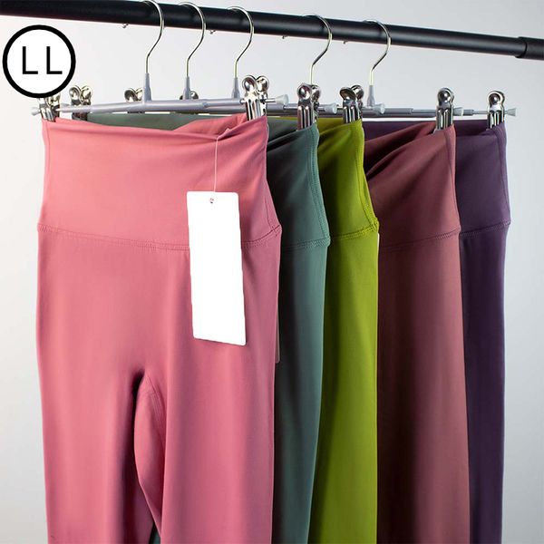 LL Pantalones de yoga Push Ups Fitness Leggings Mujer Suave Cintura alta Levantamiento de cadera Elástico T-Line Slim Fit Gym Pantalones deportivos Señoras Ejercicio al aire libre Pantalones para correr