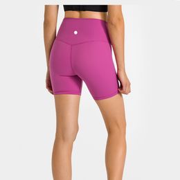 LL Pantalones cortos de yoga Alineación sin costuras Pantalones deportivos de cintura alta de 3 puntos para correr Ropa interior de gimnasio Fiess Leggings de entrenamiento Bolsillo interior