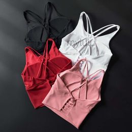 LL Yoga gilet soutien-gorge vêtements sous-vêtements de sport femme beauté dos antichoc soutien-gorge fronde vêtements d'extérieur haut fitness course gilet