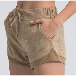 LL596 AUTO DE ALTO DE YOGA MOMENTS Ejercicio de cintura Fitness, usa pantalones cortos para niñas que corren pantalones elásticos Sportswear prevenir el guardarropa