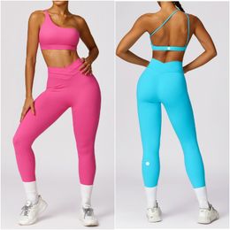 LL8578 Mujeres atuendo de yoga Dos piezas Sets Pantalones de pantalones Sport Gym Gym Running Long Pantra