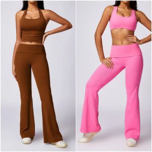 LL8713 Femmes Yoga Tenue de deux pièces SETS BRA FARNEL LL PANT PANTER CLOST HAUT TAISE SPORT Long Pantalon Long Pantal