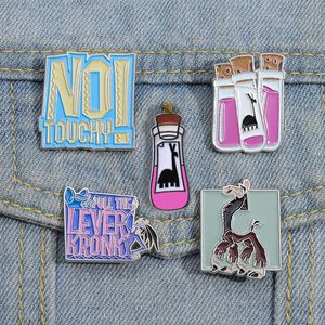 Llama Potion Enamel Pins Custom Poison Brooches Lapel Badges Cartoon Animal Funny Movie Jewelry Gift for Kids Friends