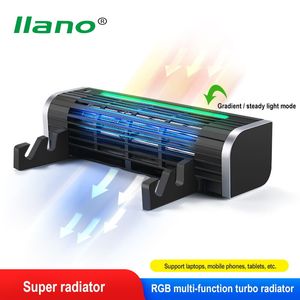 LLANO Multifuncional Turbo Notebook Radiador Rack Almohadilla de enfriamiento Tamaño ajustable y velocidad del viento NotebookTablet Phone