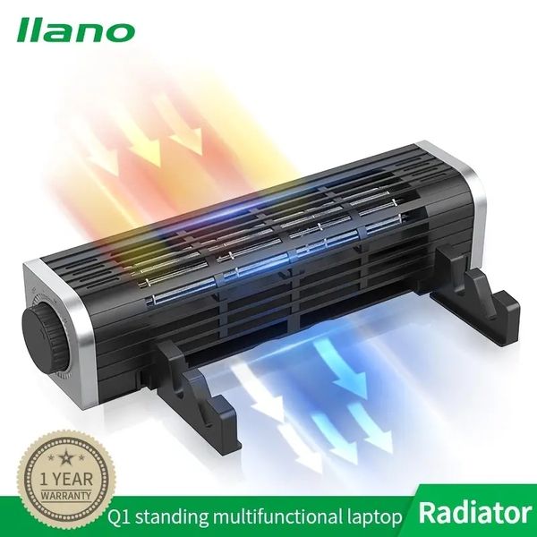 Llano Q1 Radiateur Turbo pour Ordinateur Portable Multifonctionnel Debout, Refroidisseur Portable pour Ordinateur Portable + Ventilateur de Bureau Multi-usages + Haute Performance Silencieuse + Design élégant