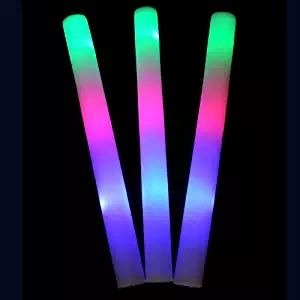 Bâtons en mousse Llight Up, 3 modes de bâton stroboscopique à LED clignotantes colorées pour concerts, fêtes et événements par Lifbeier, 10 pièces
