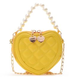 Llittle Girl – sac à main en forme de cœur avec perles, messager en PU, forme géométrique, mignon princesse, accessoires de voyage, 5696091