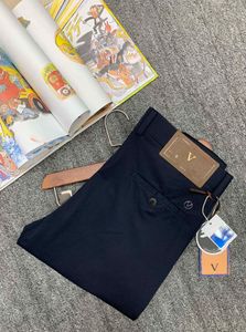 LLL Designer luxe heren nette broek Zakelijke broek Rechte broek van gebreide stof Casual broek Modemerk effen kleur legging Zwarte groothandel
