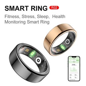 Llnuyoah R02 Smart Ring Militair voor sport Slaap Slaap Gezondheid Monitoring Grade stalen shell IP68 3ATM Waterdichte multi 240415