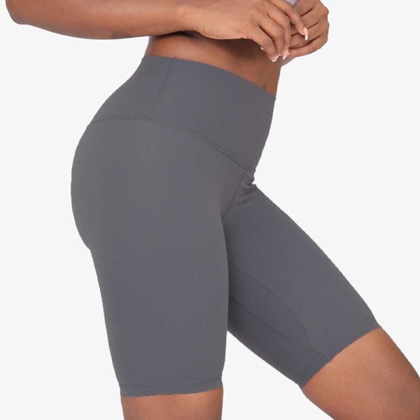 LLs Same Nude Matte Yoga Pantalones de ciclismo Pantalones cortos deportivos y de fitness ajustados de talle alto de 8 pulgadas