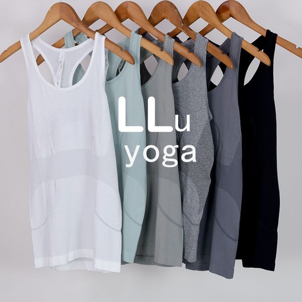 LLu Débardeur de Yoga côtelé pour Femme, Respirant, léger, Sensation Nude, Chemises sans Manches, Sports de Loisirs, Course à Pied, Fitness, Haut d'entraînement, randonnée, Alpinisme, Gilet à séchage Rapide