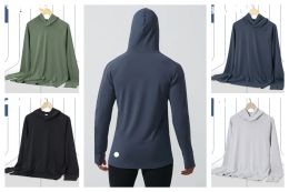 Llyoga lente herfst nieuwe herenhood met herenpullover lopende sport fitness kleding ademende casual lange mouwen hoodies