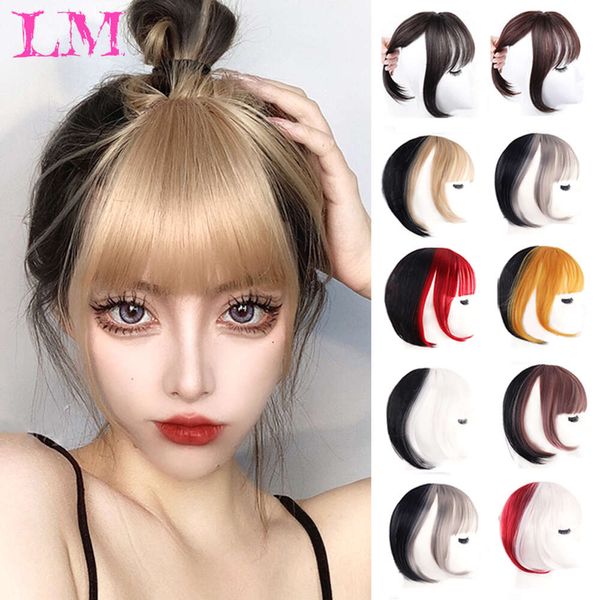 LM Black/Light Brown Piel de cabello accesorios sintéticos Extensiones Falsas Falcas Clip en piezas de cabello