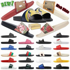 LM Designer Mannen Vrouwen Web Slide Sandaal Matelasse Witte Sandalen tijger slangenprint Interlocking G Oranje Slide Zomer Brede Platte Slipper maat 35-48 met v0sm#