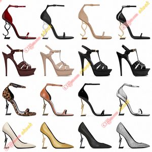 LM dames luxe kledingschoenen designer hoge hakken lakleer Gold Tone triple zwart nuede rood damesmode damessandalen Party Wedding Office pumps 11P1#