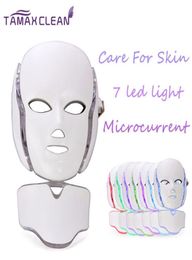 LM001 MOQ 1 pc 7 lumières LED Pon thérapie beauté PDT machine rajeunissement de la peau LED masque facial avec microcourant pour la peau wh1881785
