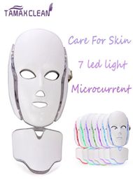 LM001 PDT 7 LED luminothérapie visage beauté machine LED masque facial avec microcourant pour dispositif de blanchiment de la peau dhl shipme4443144