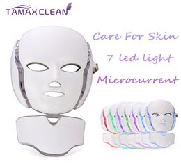 LM001 PDT 7 LED luminothérapie visage beauté machine LED masque du cou du visage avec microcourant pour dispositif de blanchiment de la peau dhl shipme2886641