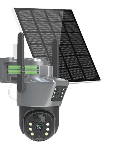 Cámara Solar LMAKOOK 4K 8MP 4G de doble lente PTZ, pantallas duales PIR, seguimiento humano, cámara IP de vigilancia CCTV de seguridad WIFI para exteriores
