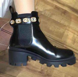 LMCAVASUN-Botines piel lujo mujerzapatos marca gruesobotas Chelsea cristalbotines plataforma chaussures femme mode strass bottes femmes 231115