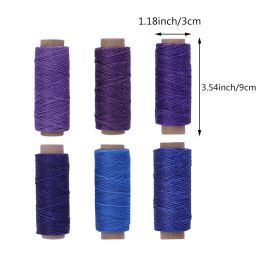 Lmdz 6 couleurs en cuir couture fil cire de fil ciblé violet