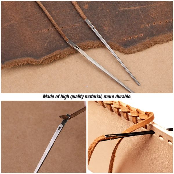 Kit de couture en cuir LMDZ petite taille en cuir à corde en dentelle à aiguille à tailleur ciseaux avec bouteille pour outil d'artisanat à coudre à la main bricolage
