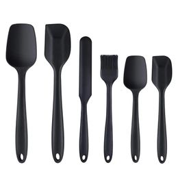 LMETJMA 6 pièces ensemble de spatules en Silicone antiadhésives résistantes à la chaleur spatules Turner pour la cuisson cuisson mélange outils de cuisson KC0320 240125