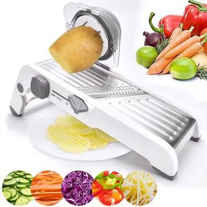 LMETJMA Ultra Sharp Mandoline Slicer a amélioré Vegetable Kitchen Adjustable Food Food Cutter Dicer KC0450 240325