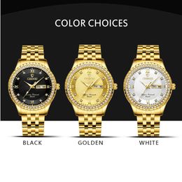 lmjli - CHENXI Relojes para hombre de primeras marcas, reloj de cuarzo dorado de lujo de acero, reloj dorado para hombre, relojes de pulsera a la moda para hombre, reloj Masculino mens watch