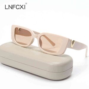 LNFCXI Retro Small Frame Cat Cat Eye Sunglasses For Women 2021 Luxury V Lunettes de soleil Men Lunettes de soleil Jelly Fashion avec des charnières en métal y220513