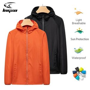 LNGXO Heren Wandelen Camping Waterdichte Jas Dames Reflecterende Zonbescherming Kleding Unsiex Grote Maat Outdoor Windbreakers 220124