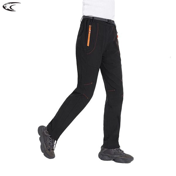 LNGXO Pantalones de lana de invierno para mujer Pantalones de senderismo impermeables cálidos Camping al aire libre Escalada Esquí Pantalones de lluvia a prueba de viento de concha suave 240202