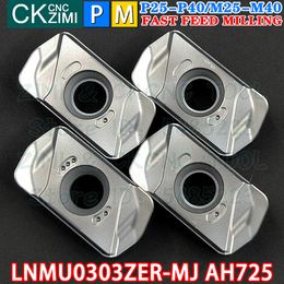 Lnmu0303zer-MJ AH725 Lnmu 0303 ZER MJ Carbide Inserts Fast Feed Milling Inserts CNC Metal Lathe Indexable Milling Tools Lnmu03r