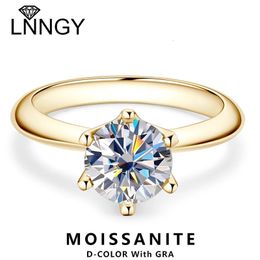 Anillo Lnngy de 8 mm y 2 quilates con certificado, anillos solitarios de plata esterlina 925 para mujeres y niñas, alianzas de boda brillantes, regalo 240402