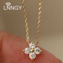 Lnngy Niche lumière luxe 925 en argent Sterling chaîne collier quatre feuilles fleur pendentif pour les femmes ami cadeau 240123