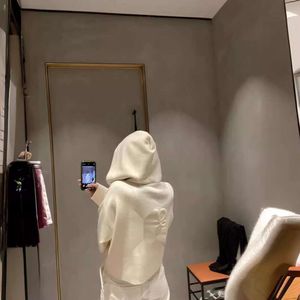 LO Luo's – manteau tricoté à capuche pour femme, grand, Double face, court, à la mode, nouvelle collection automne/hiver 2023