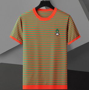 Lo766 Designer t-shirt Zomer Korte Mouw Strepen Eend Borduren Mannen T-shirt Tee Streetwear Herenkleding