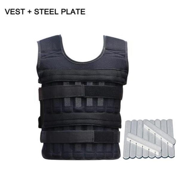 Chargement gilet lesté pour la boxe entraînement entraînement équipement de Fitness gilet réglable veste sable vêtements plaques de poids 4346O