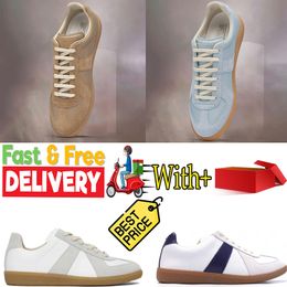 Loafer Leather Femme Vintage Mens Designer Trainer Luxury Margieas White Casual Shoes Tennis Casual Outdoor Masions Chaussures Gai Taille 36-45