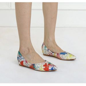 Loafers Designer Crystal Woman Flat Shoes Elegant Comfortabele Ballet Fashion Rhinestone Soft Printing Loafers Women Zapatos