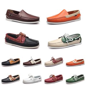 Loafers Mode Schoenen Leer Casual topHeren Outdoor Sneakers Bodem Laag uitgesneden Mens Classic Triple Zwart Oranje Gr