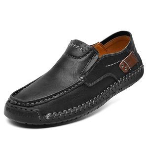 Mandons formels en enle les hommes décontractés en cuir décontracté chaussures benna légers confortables conduisant et marche