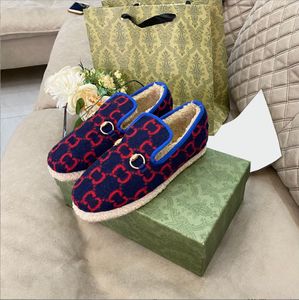 loafers Muller Dameslaarzen Horsebit Textured Wool Loafer Fabrics Rubber Midsole Flat Home Shoes Lady Check Tweed Walking Loafer maat 35 - 42